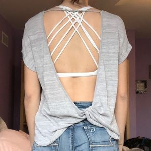 Grey backless t-shirt